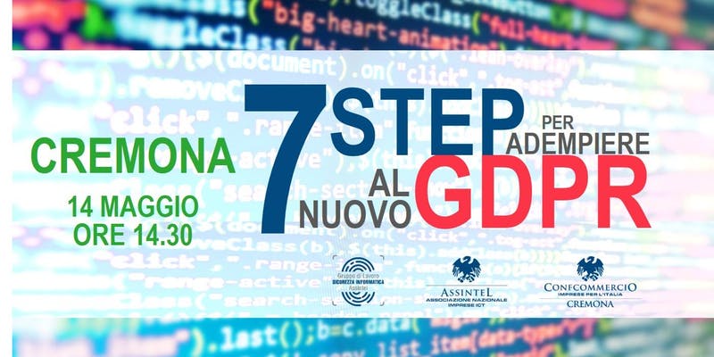 7 step per adempiere al nuovo regolamento sui dati personali (GDPR) - workshop